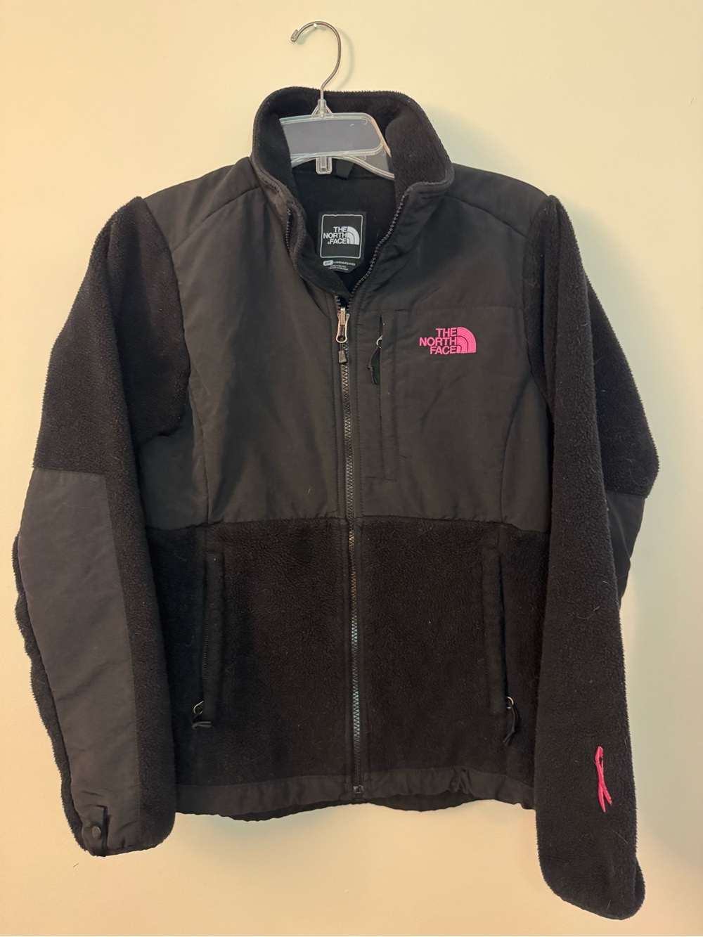 The North Face Black Denali Fleece Jacket Pink Ribbon Breast Cancer Size S